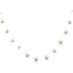 Eleven White Knobby Starfish Strand 72"