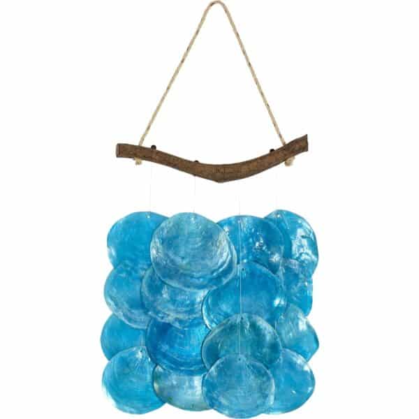 Blue Placuna Wind Chime 10x10"