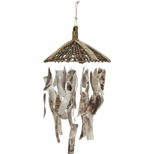 Placuna Strips with Botay Hat Chandelier 16"