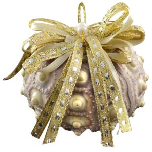 2 Sputnik Sea Urchins Christmas Holidays Ornaments 5"x2.5" (Set of 2)