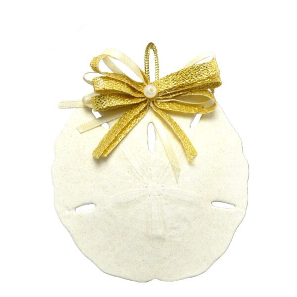 2 Round Sand Dollars Christmas Holidays Ornaments 3-4" (Set of 2)