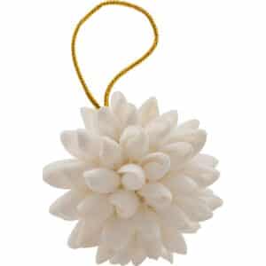 2 White Shells Bubble Ball Ornaments 3" (Set of 2)