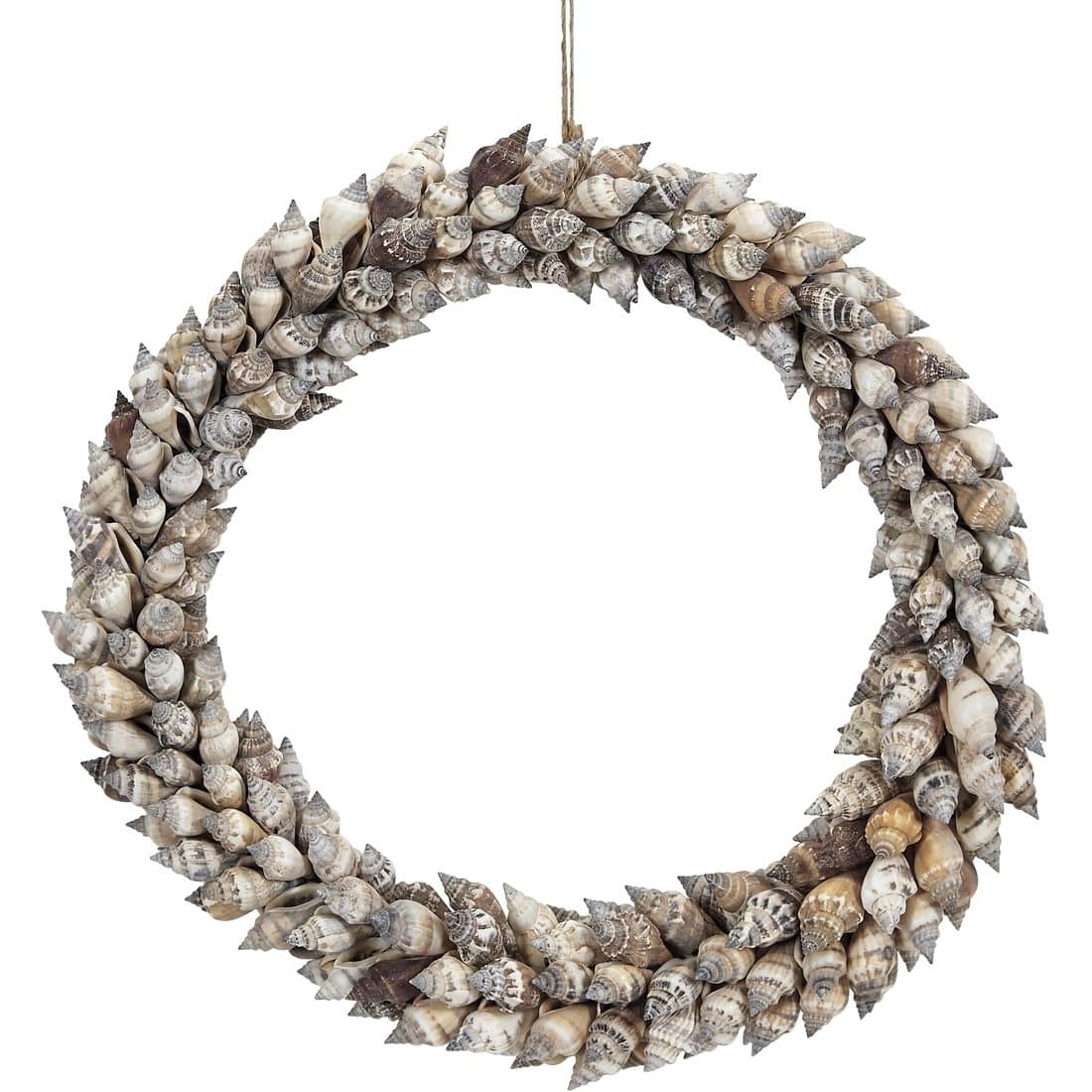 Brown Chula Seashell Wired Wreath 10"