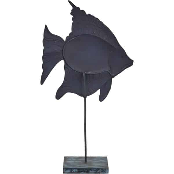 Metal and Capiz Fish Statue 14" - Image 3