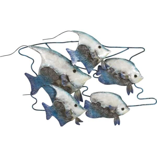 Banner Fish School Metal & Capiz Wall Decor 16.75"