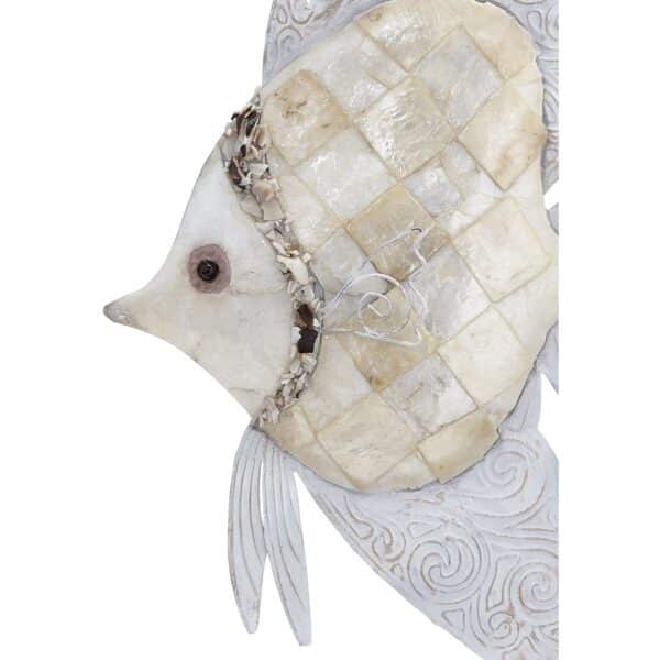 Metal and Capiz Fish Wall Decor 8x12" Ivory - Image 2