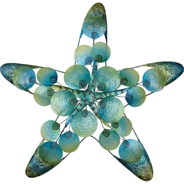 Metal and Capiz Starfish in Discs Wall Decor 19"