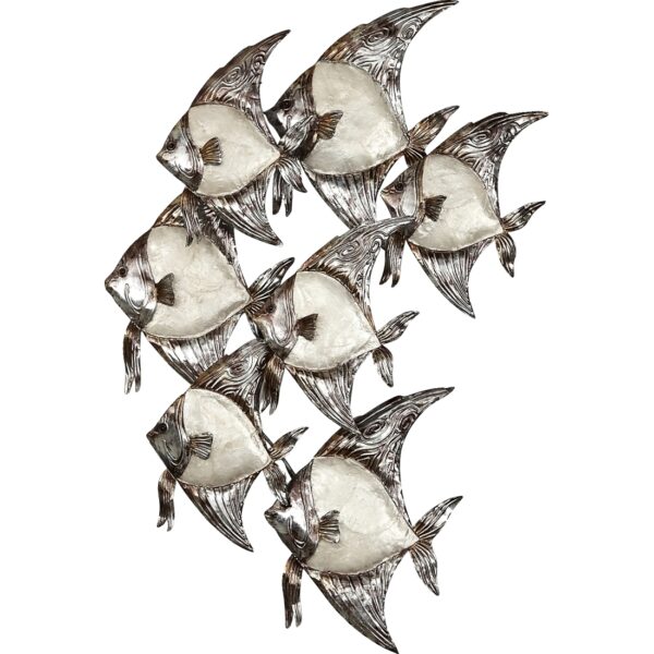 Capiz School of Banner Fish Wall Decor 15x24"