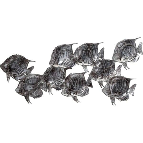 Metal and Capiz School of Dory Fish Wall Decor 31x15" (White Elegance Collection) - Image 3