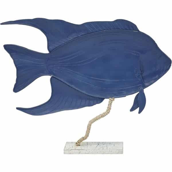 Metal & Capiz Large Tropical Fish Stand 17x14" Blue/Green - Image 3