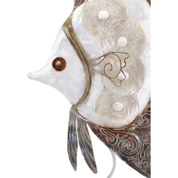 Metal & Capiz Angelfish on Stand 9x16" Tan/Bronze - Image 2