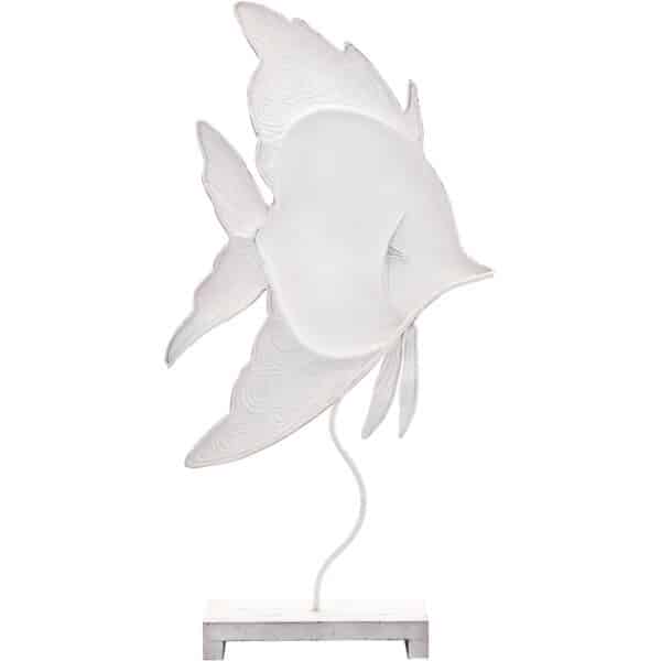 Metal & Capiz Angelfish on Stand 9x16" Tan/Bronze - Image 3