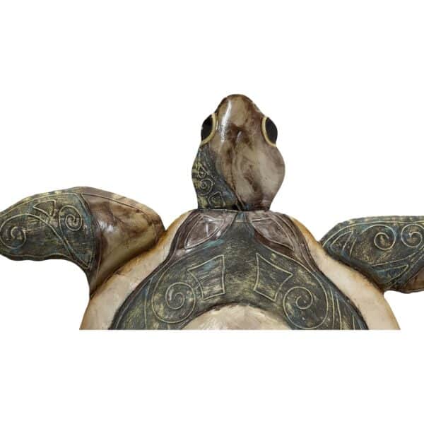 Metal & Capiz Art Large Turtle Wall Art Tan Bronze 20x22" - Image 2