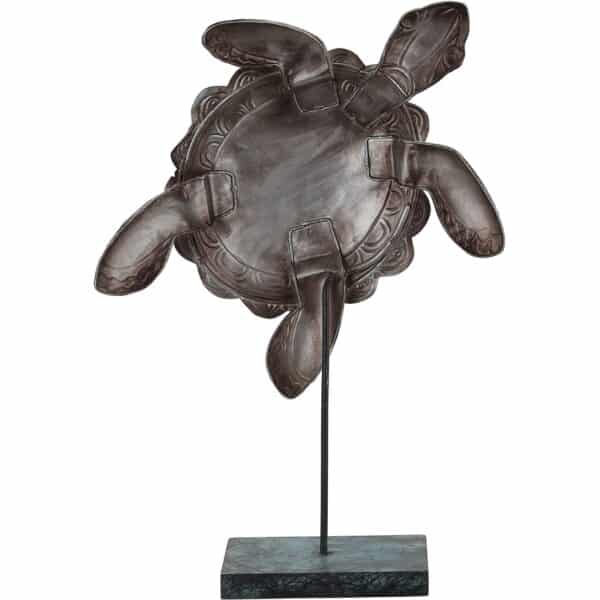 Metal and Capiz Ruffle Turtle on a Stand 11x8" Green/Tan - Image 3