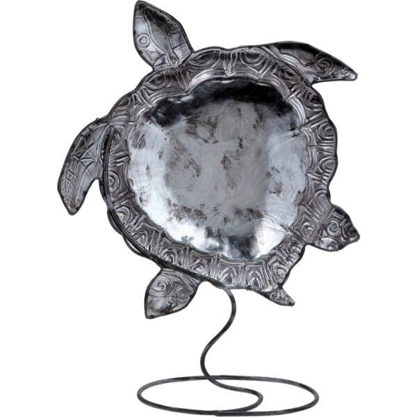 Metal and Capiz Art Turtle on Stand 9x12" (White Elegance Collection) - Image 3