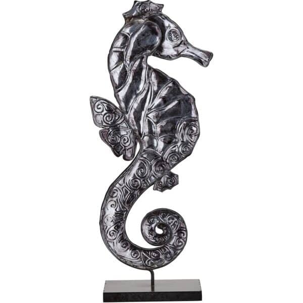 Metal & Capiz Art Seahorse on Stand 7x15" (White Elegance Collection) - Image 3