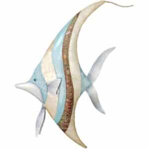 Metal & Capiz Art Seaside Banner Fish Wall Art 12"