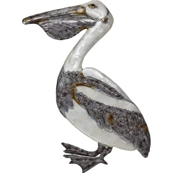 Metal & Capiz Art White Elegance Pelican Wall Art