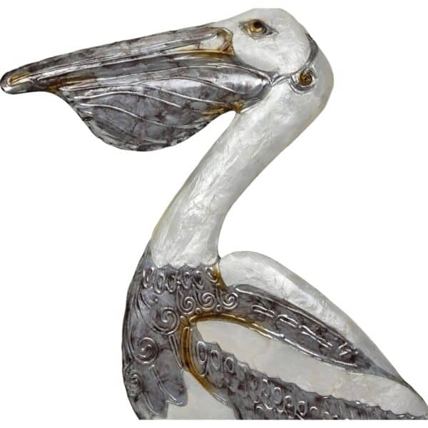 Metal & Capiz Art White Elegance Pelican Wall Art - Image 2