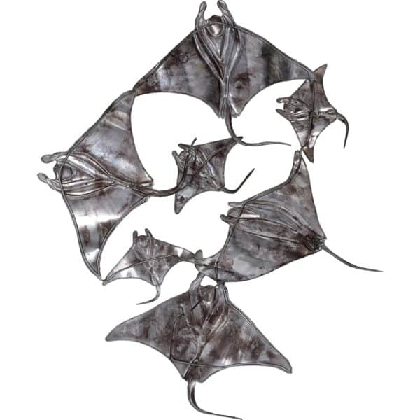 Metal & Capiz White Elegance Stingray School Wall Art - Image 3