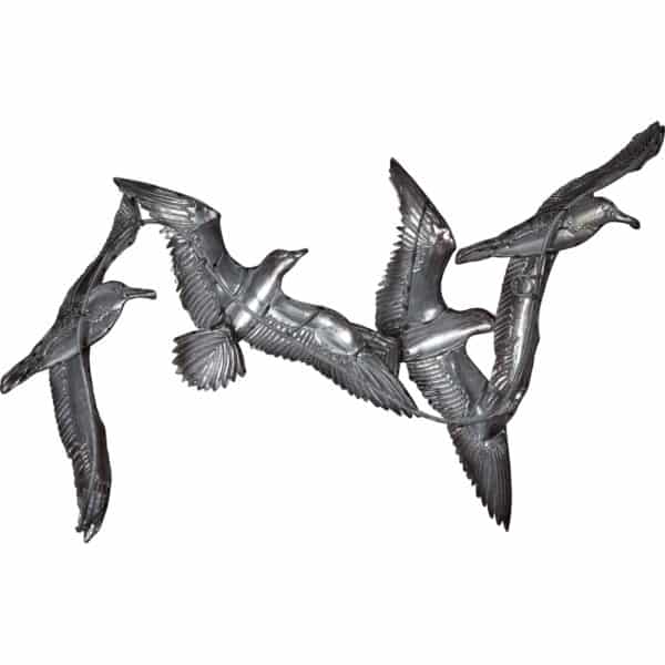 Metal & Capiz White Elegance Seagull Flock Wall Art - Image 2