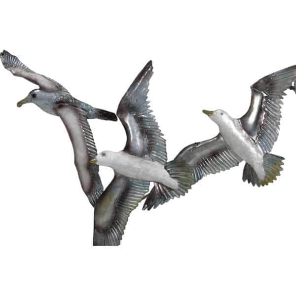 Metal & Capiz White Elegance Seagull Flock Wall Art - Image 3