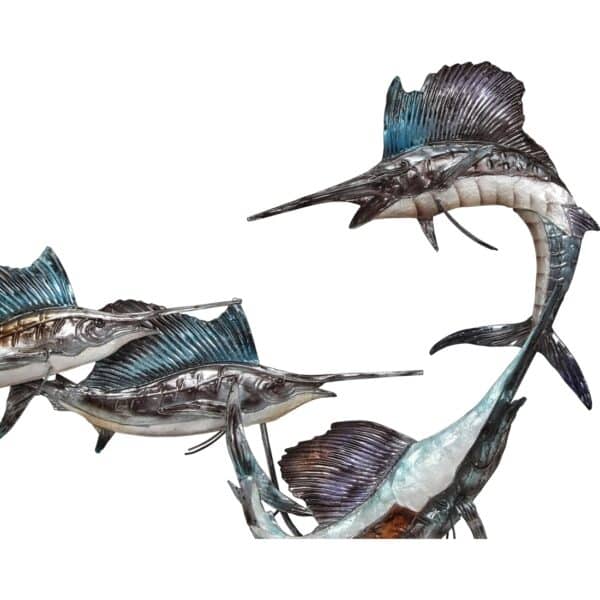 Metal & Capiz Blue Majesty Sailfish School Wall Art - Image 2