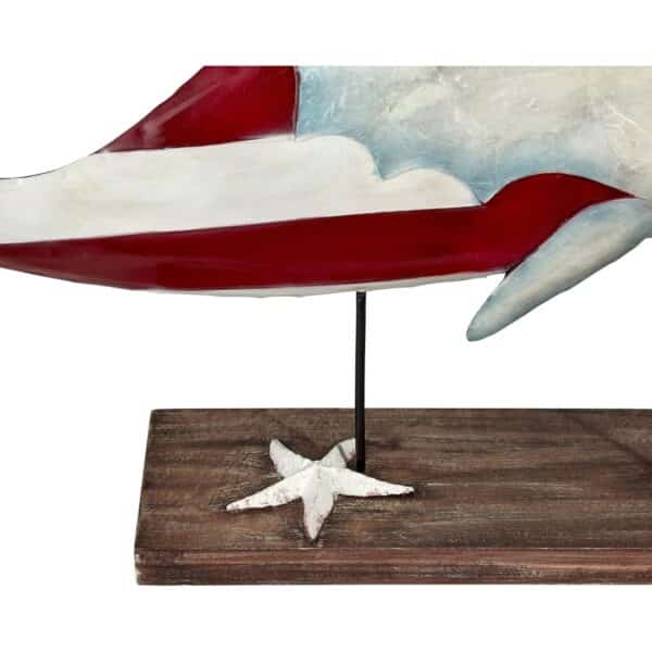 Metal & Capiz Patriotic Whale Stand - Image 3