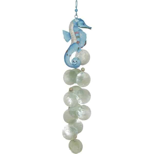 Metal & Capiz Art Embellished Seahorse Chime