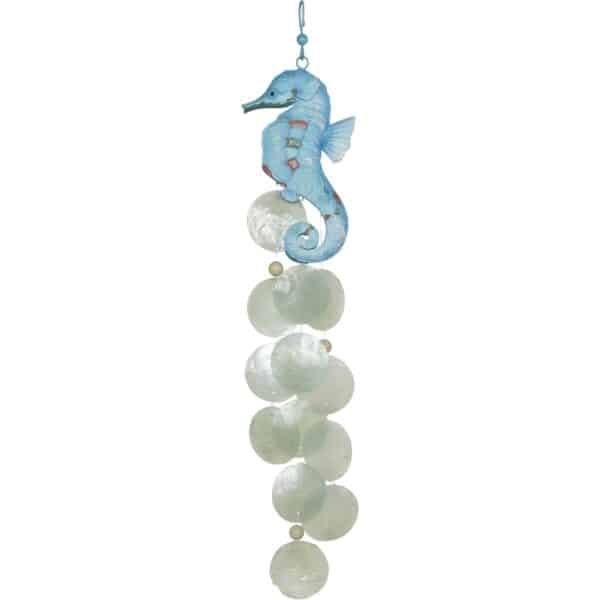 Metal & Capiz Art Embellished Seahorse Chime - Image 2