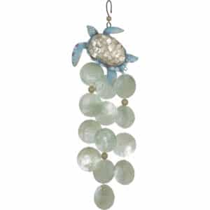 Metal & Capiz Art Embellished Turtle Chime