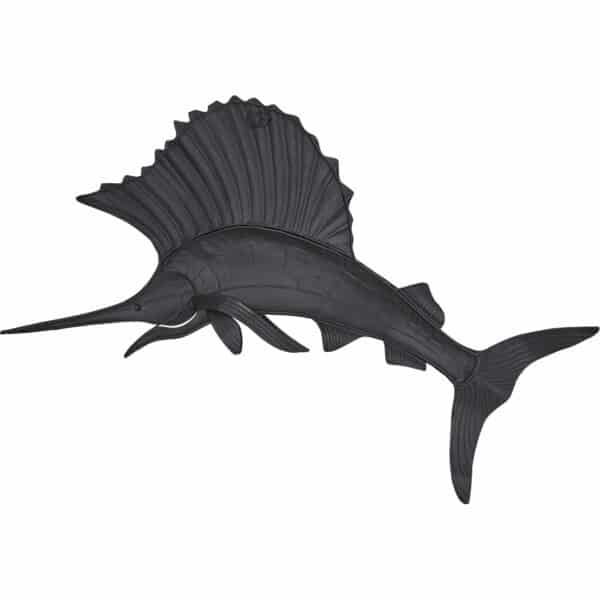 Metal & Capiz Swordfish Wall Decor-Blue-White - Image 2