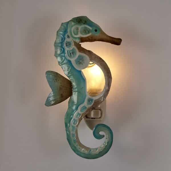 Metal & Capiz Seahorse Night Light - Image 2