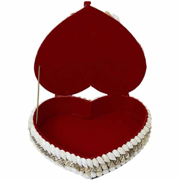 Heart Shape Jewelry Box 5x5" - Image 3